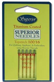 Superior Titanium TOPSTITCH Needle - Size 100/16
