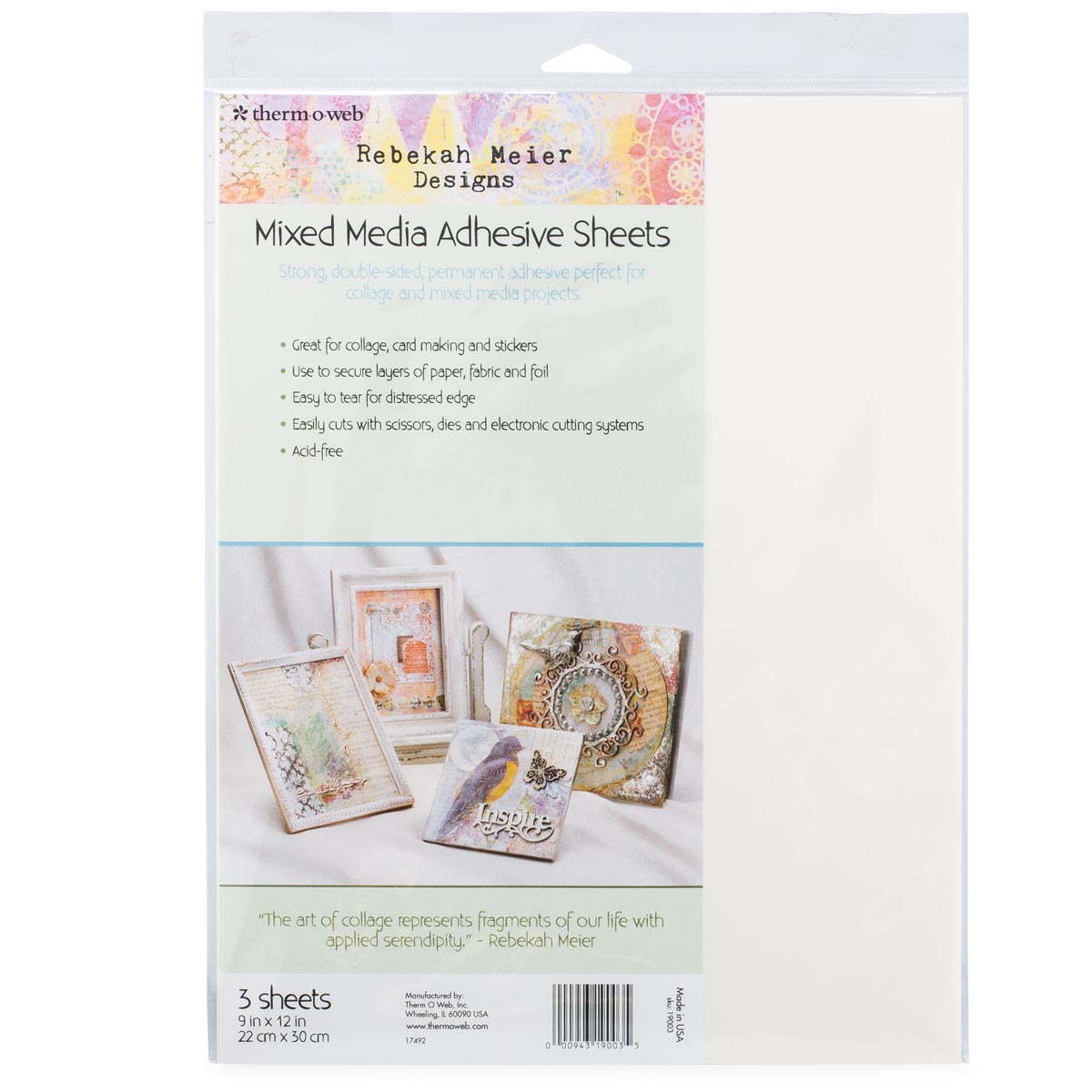 Rebekah Meier Wholesale - Mixed Media Adhesive Sheets. 9 x 12 inches x 3 sheets